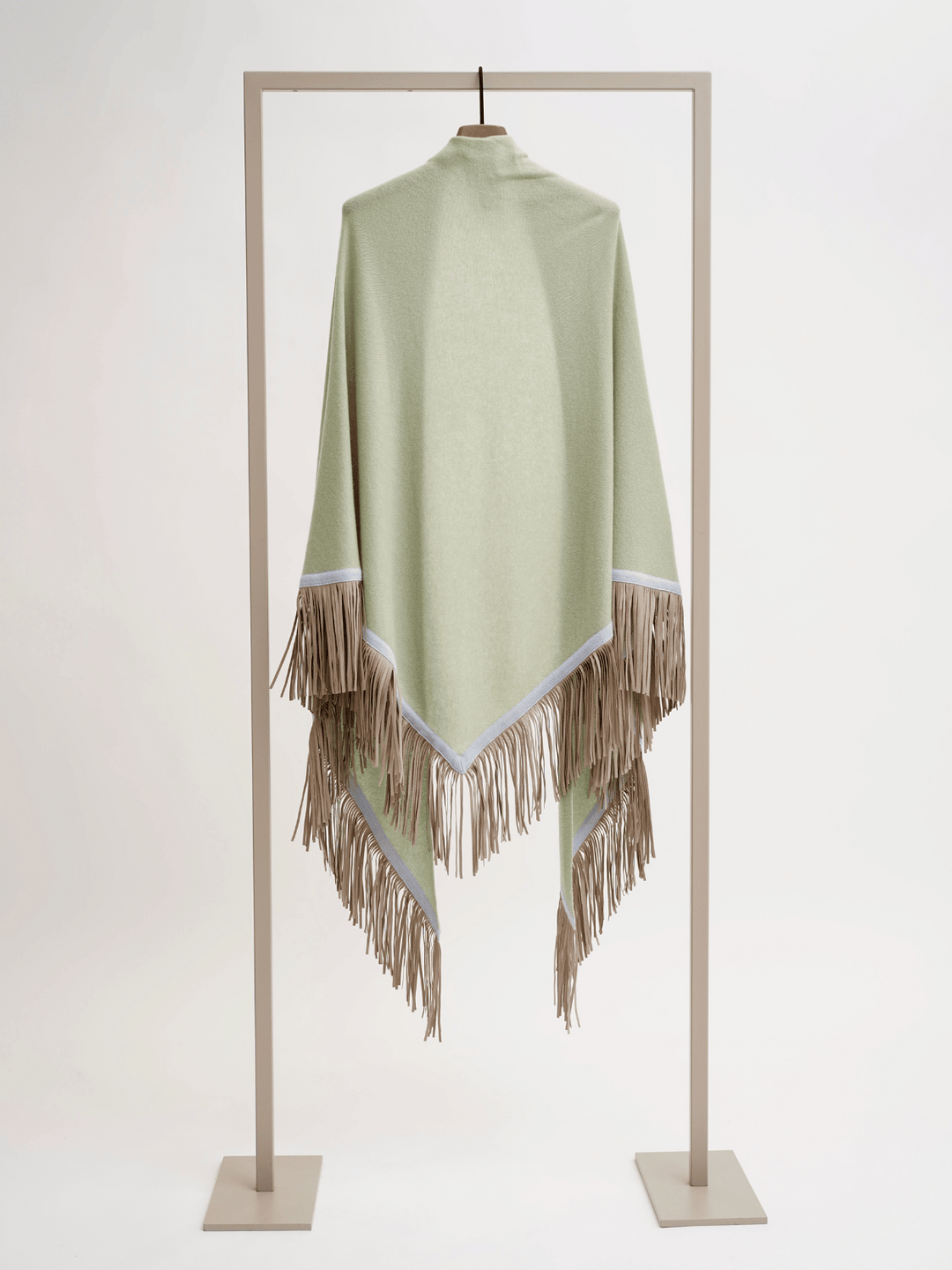 Poncho mit Lederfransen