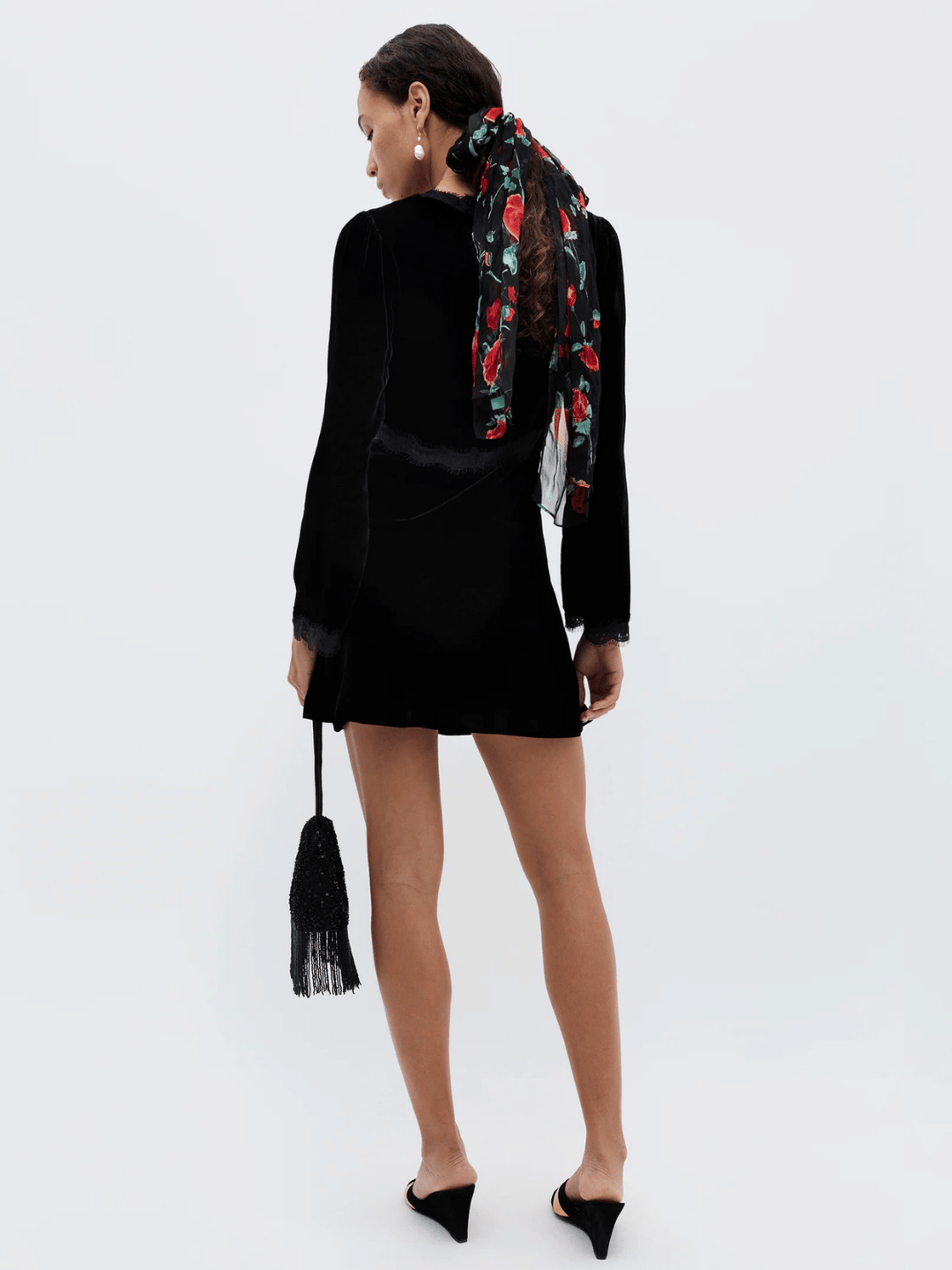 rixo macie velvet mini dress Macie lace-trimmed velvet minidress in burgundy - Rixo