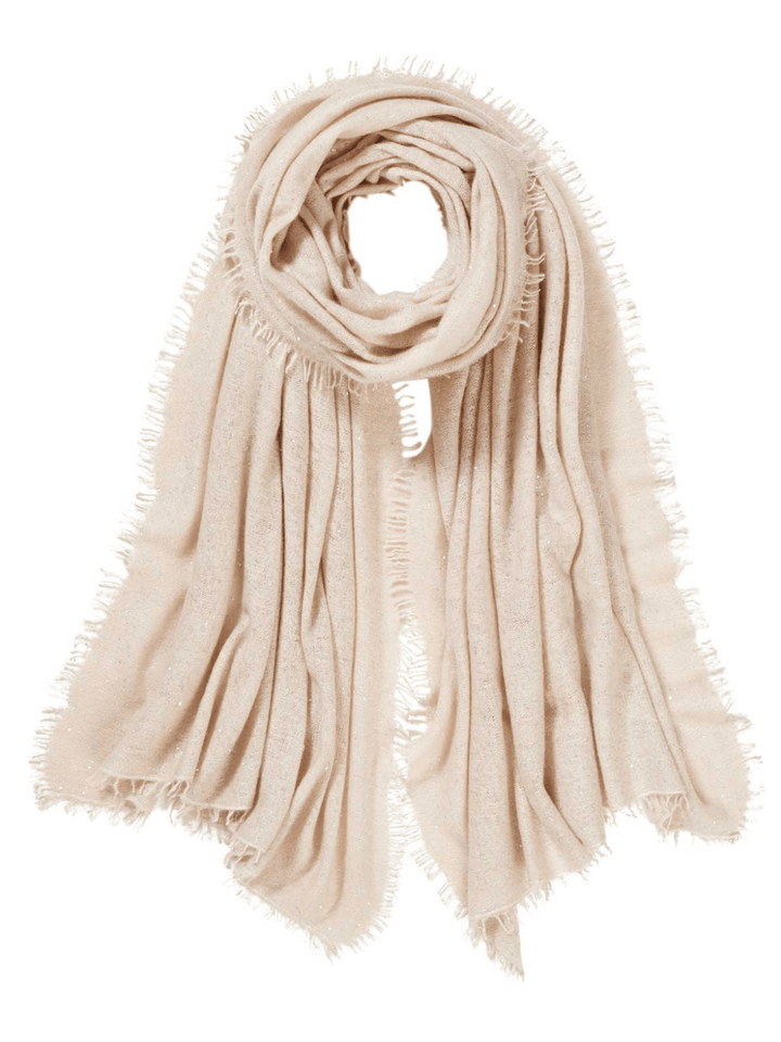 Kaschmirschal Pailletten Hell Beige
