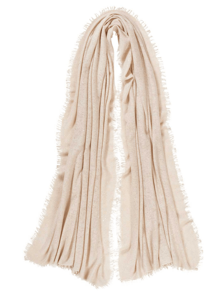 Kaschmirschal Pailletten Hell Beige
