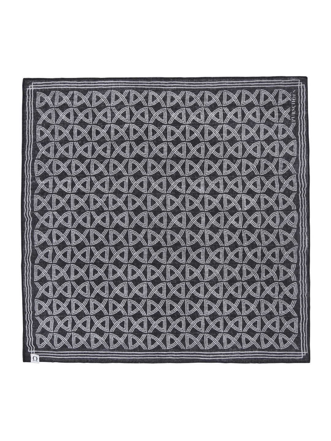 Cashmere scarf Arabesque Black-Ice Turquoise