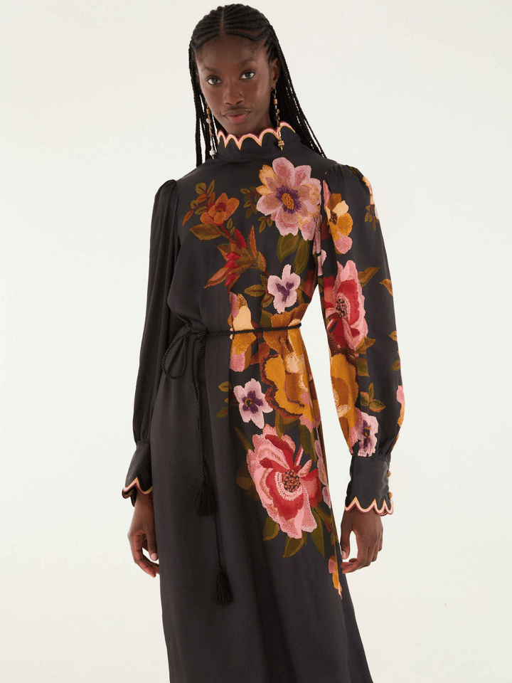 Chenille Flowers Midikleid