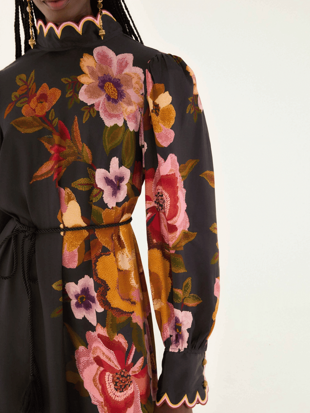 Chenille Flowers Midikleid
