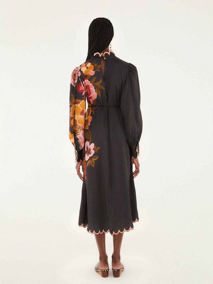 Chenille Flowers Midikleid