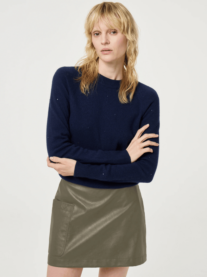 Lidi Strassstein Pullover Blau