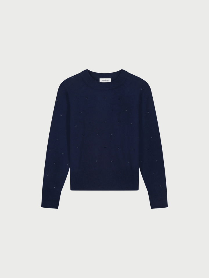 Lidi Strassstein Pullover Blau