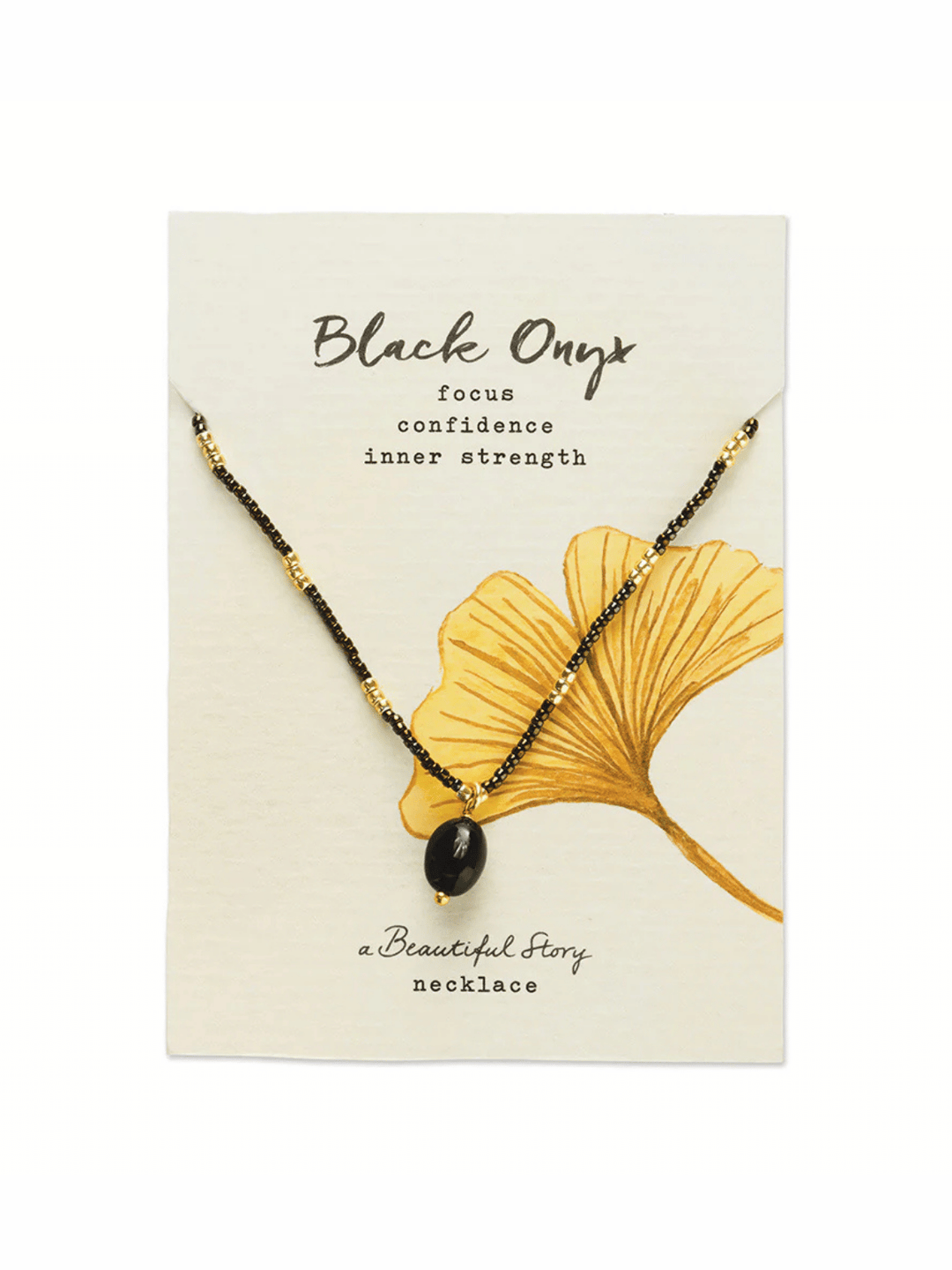 Wishing Schwarzer Onyx Halskette Goldfarben