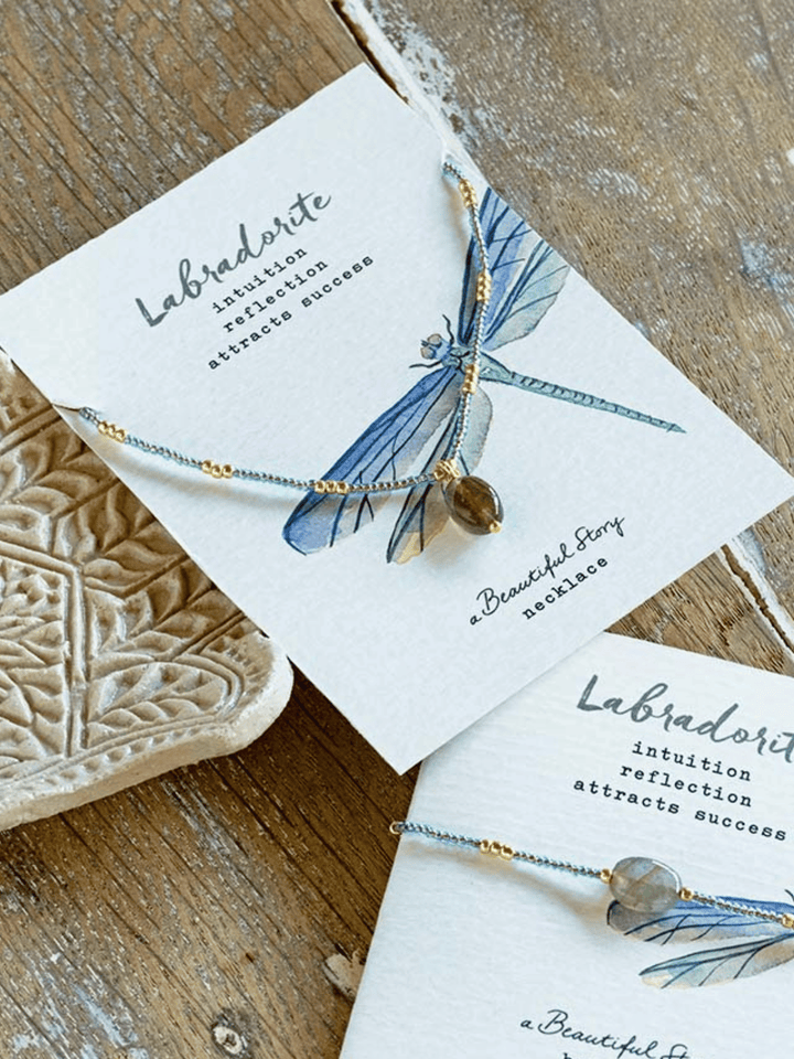 Wishing Labradorit Halskette Goldfarben