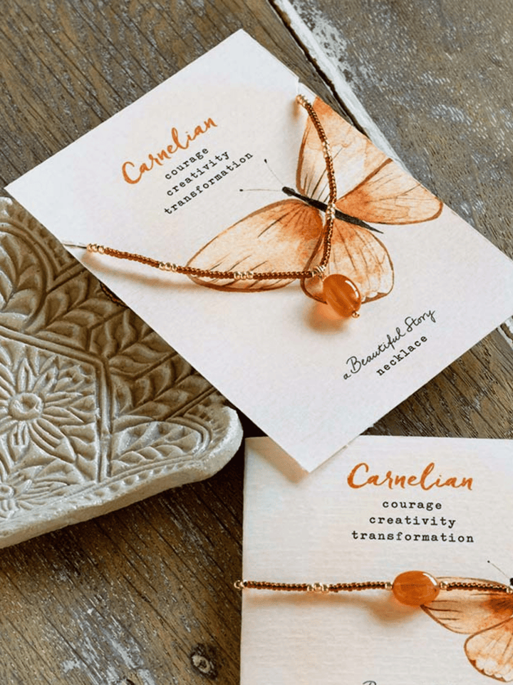Wishing Karneol Halskette Goldfarben