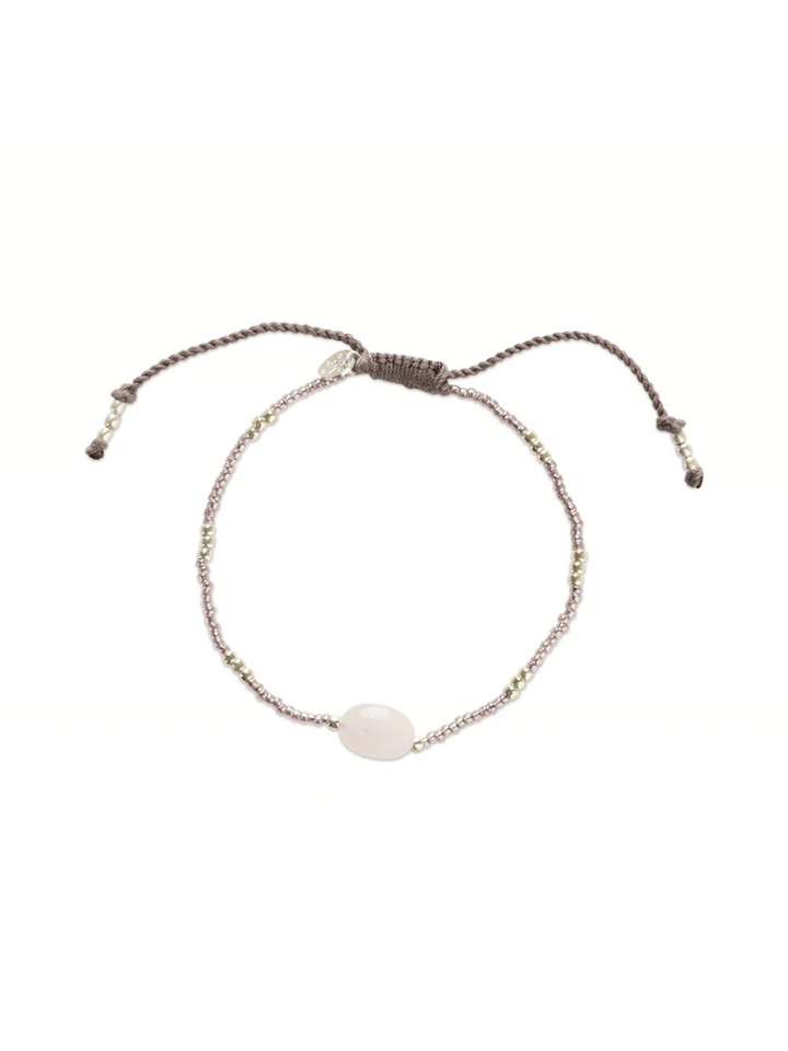 Wanting Rosenquarz Armband Silberfarben