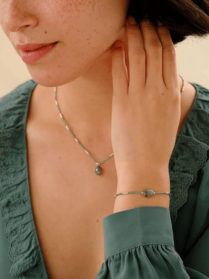 Wanting Labradorit Armband Silberfarbend