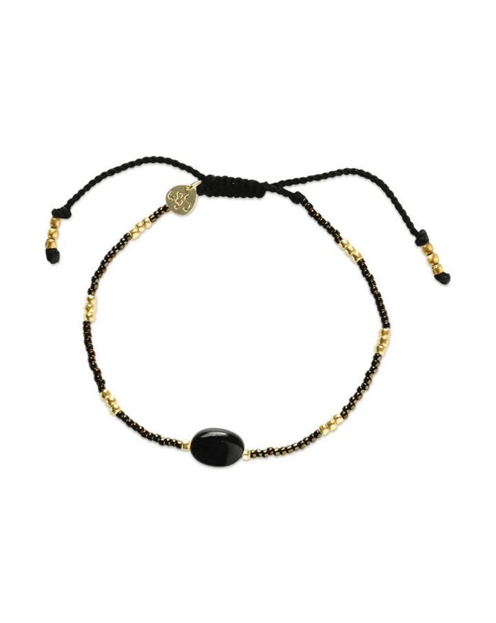 Wanting Schwarzer Onyx Armband Goldfarben
