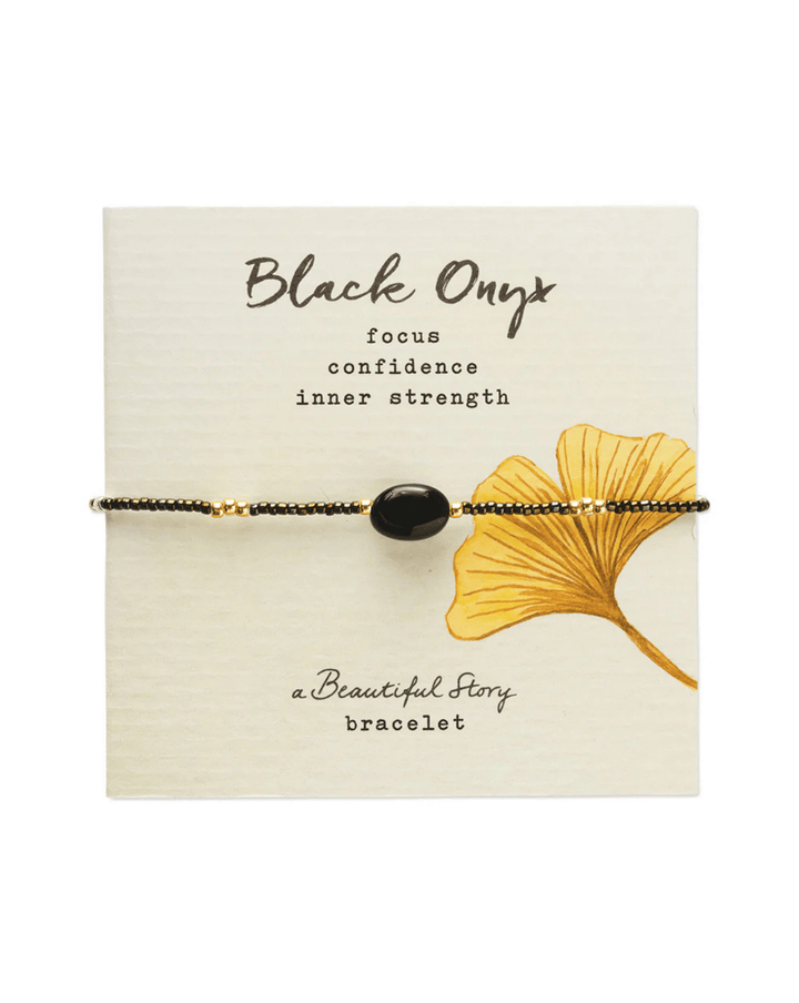 Wanting Schwarzer Onyx Armband Goldfarben