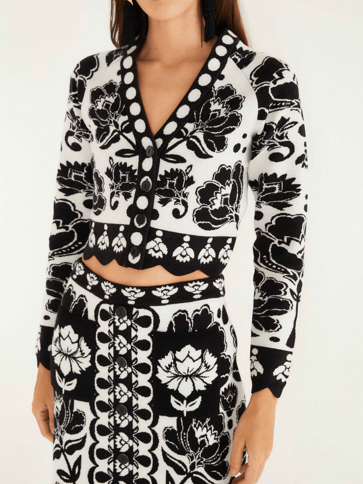 Floral Arabesque Strickjacke