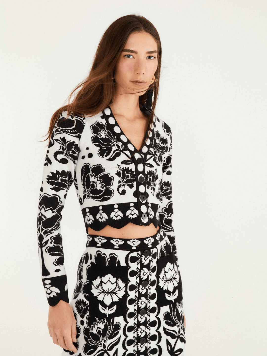Floral Arabesque Strickjacke