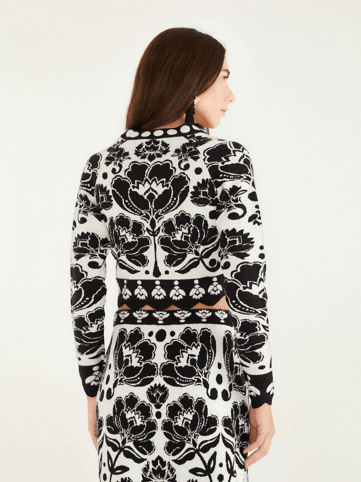 Floral Arabesque Strickjacke