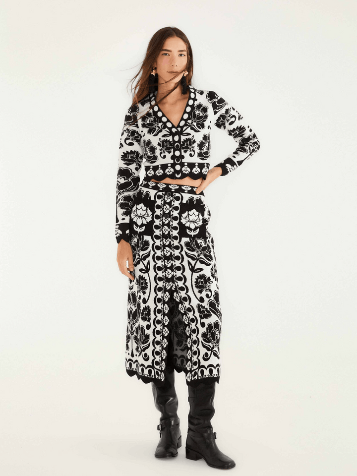 Floral Arabesque Strickjacke