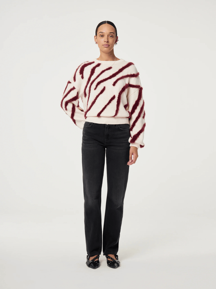 Zebra Pullover Cosy White