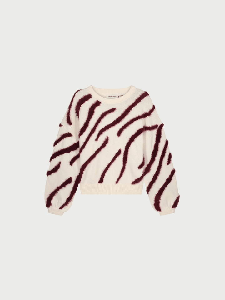 Zebra Pullover Cosy White