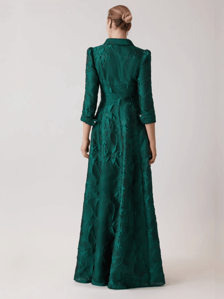 Metallic Jacquard Abendkleid