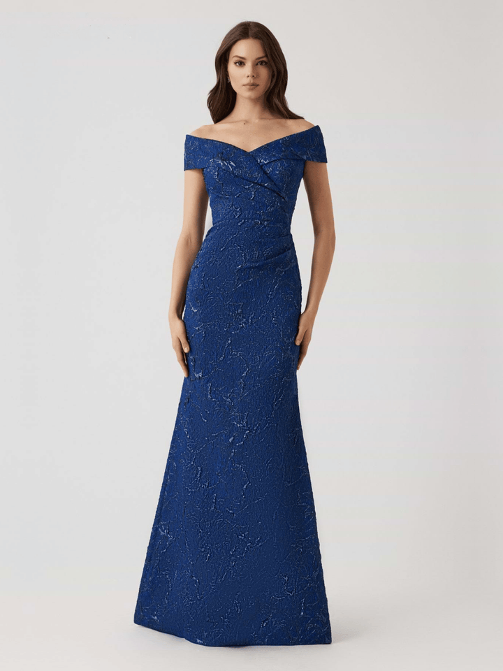 Metallic Navy Abendkleid