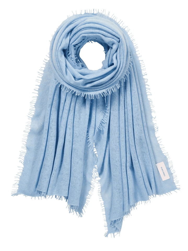Kaschmirschal Pailletten Bleu