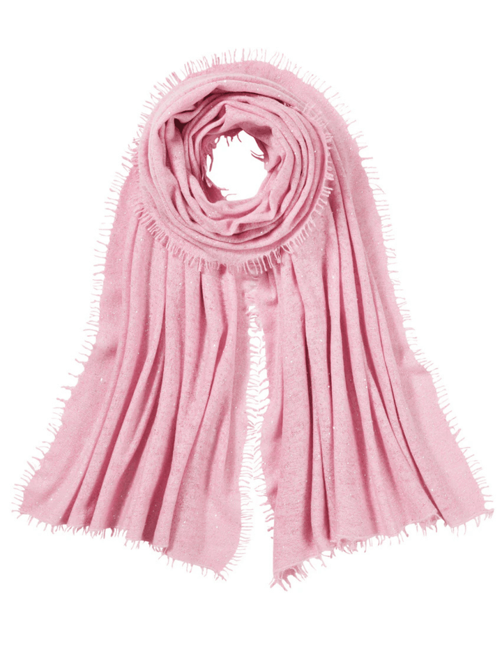 Scialle in cashmere con paillettes Deep Rose