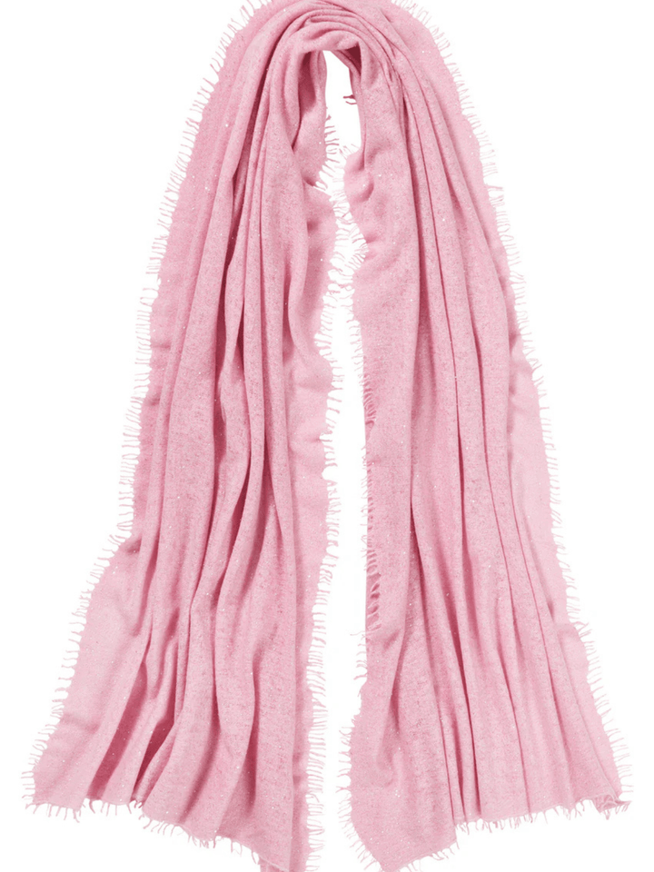 Scialle in cashmere con paillettes Deep Rose