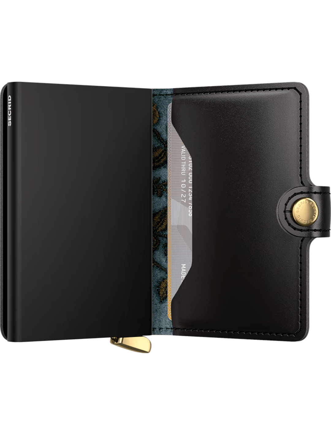 Premium Miniwallet Stitch Black Floral