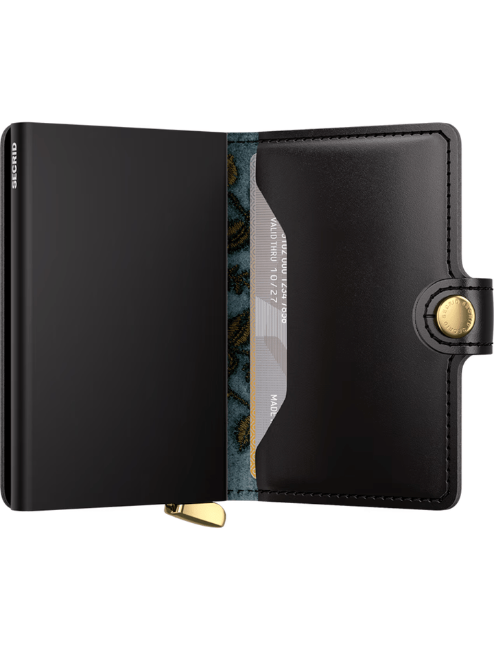 Premium Miniwallet Stitch Black Floral