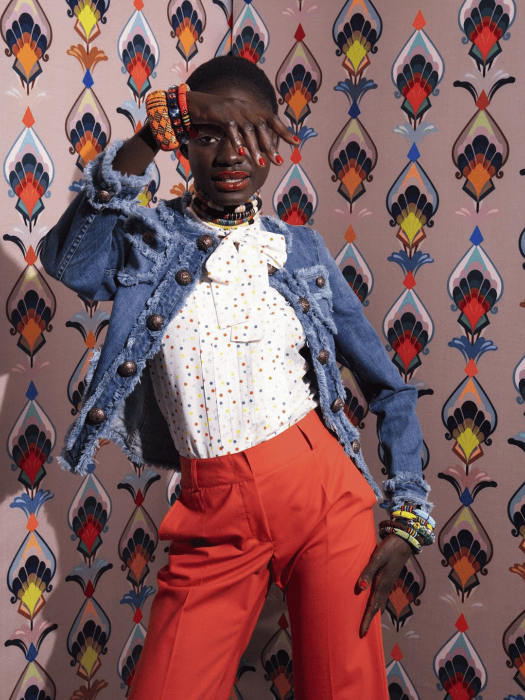 Jeansjacke mit Fransen