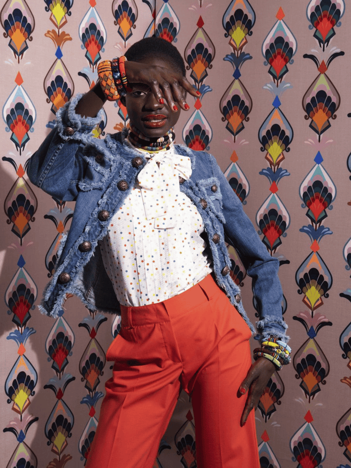 Jeansjacke mit Fransen