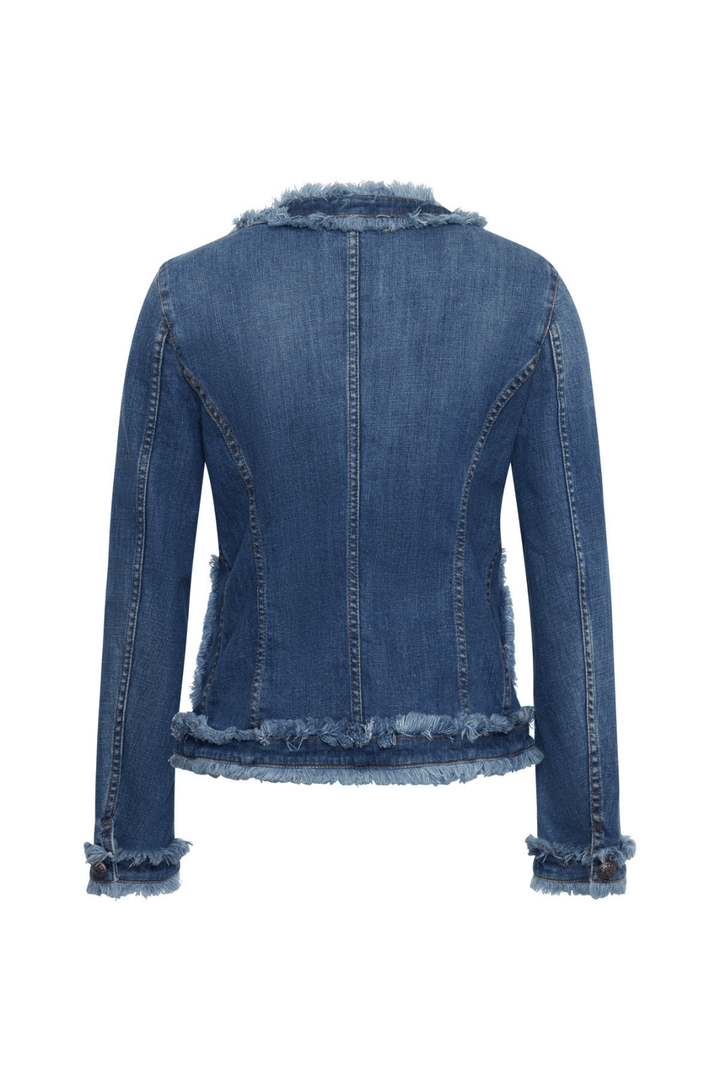 Jeansjacke mit Fransen