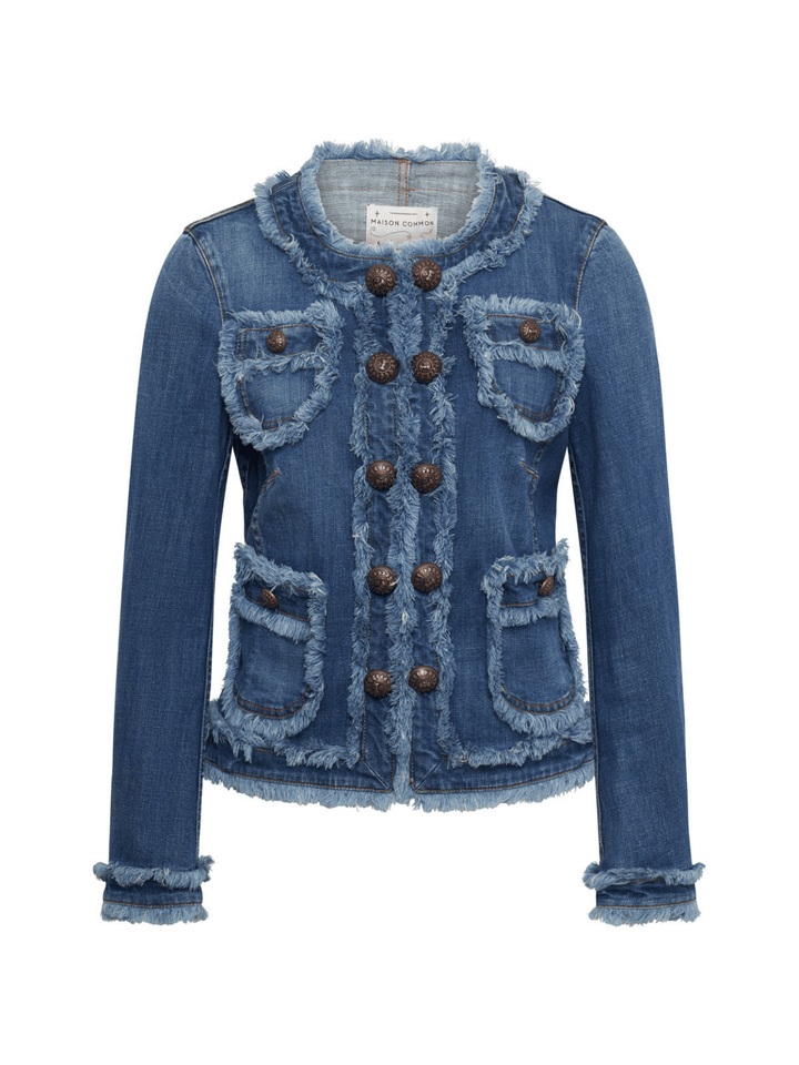 Jeansjacke mit Fransen