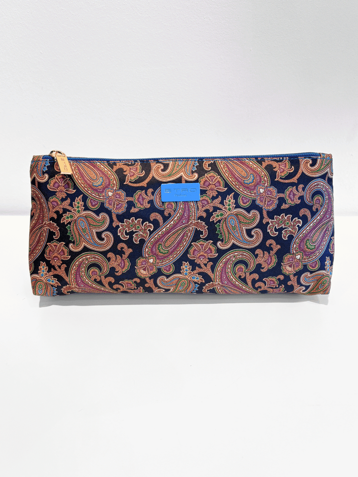 Kosmetiktasche lang Paisley Blue