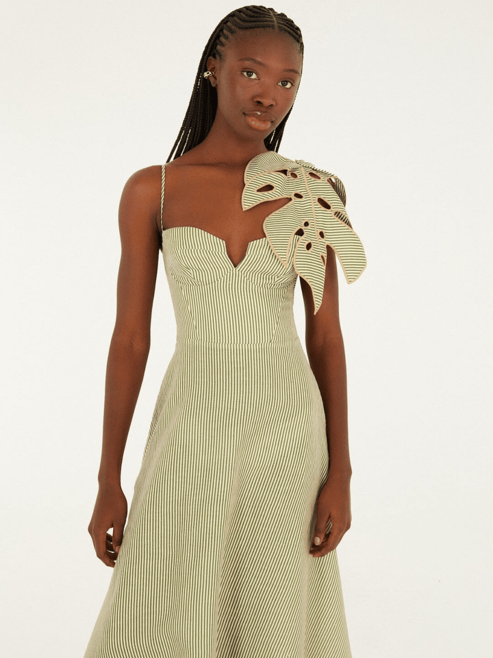 Monstera Leaf Midikleid