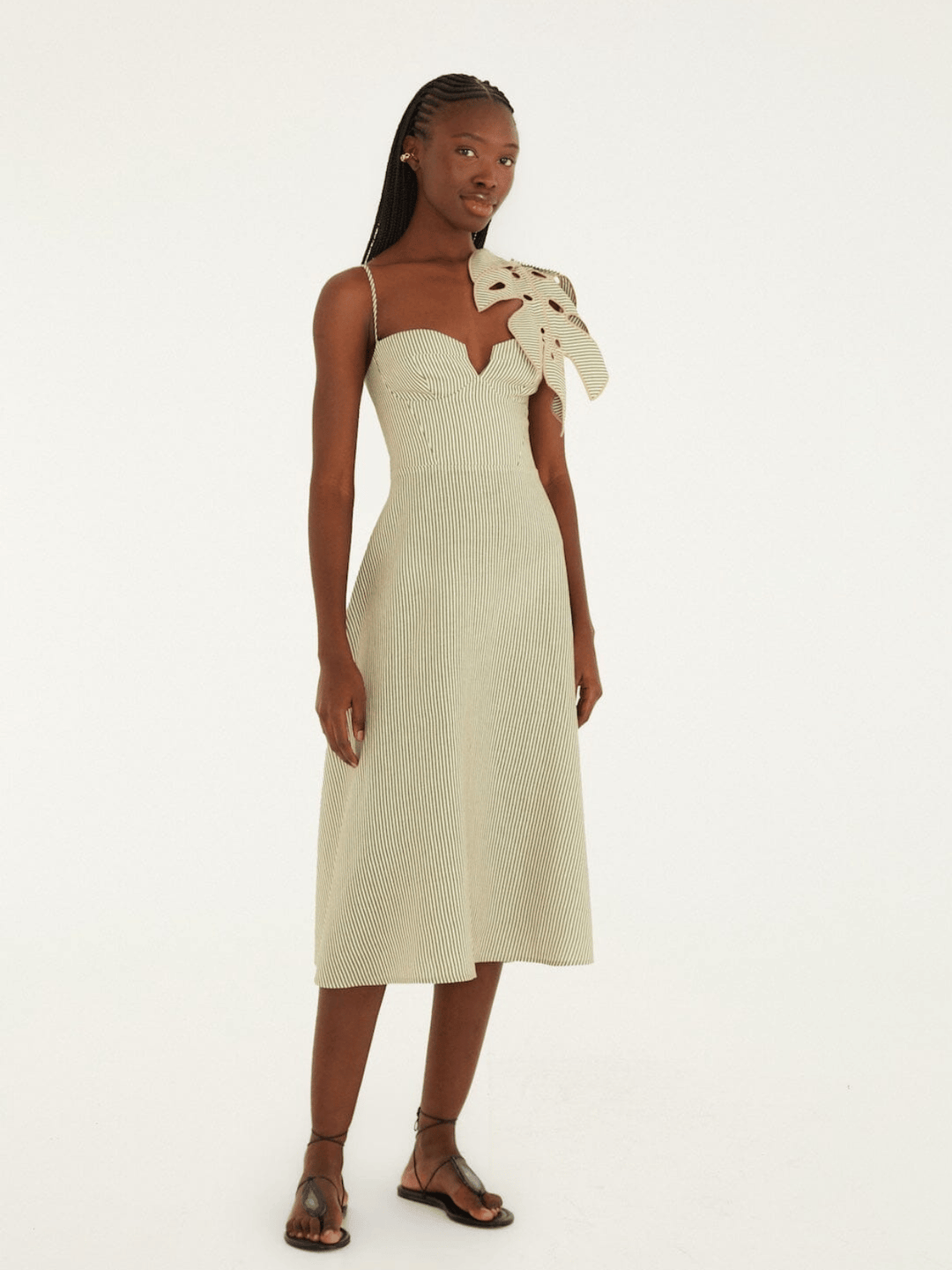 Monstera Leaf Midikleid