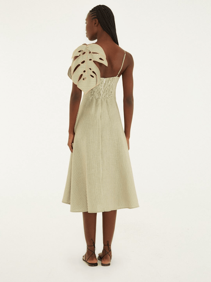 Monstera Leaf Midikleid