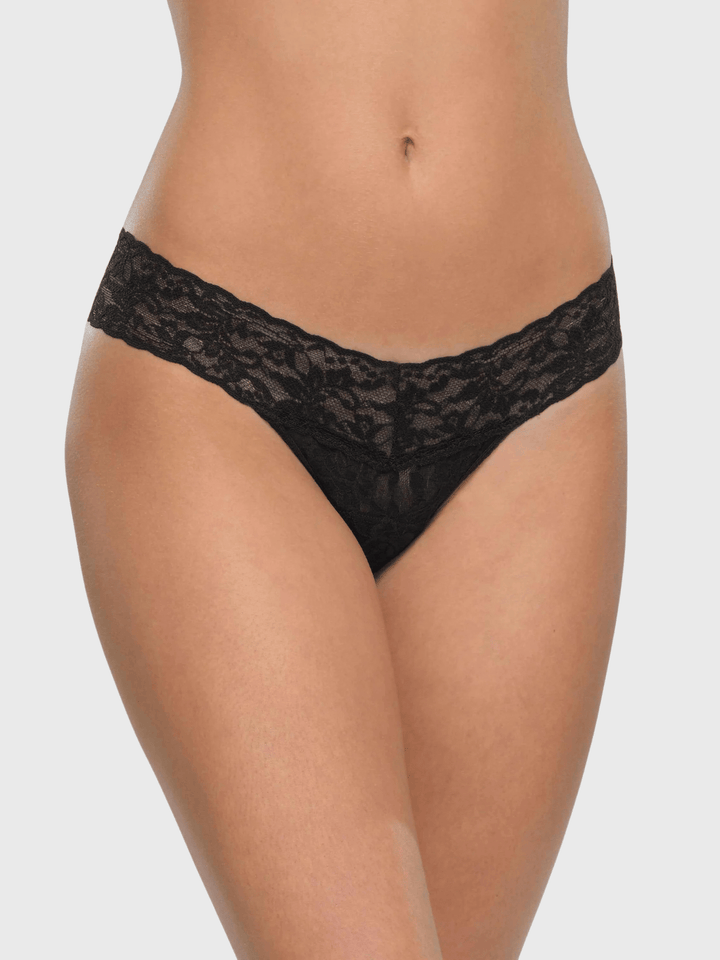 Low Rise Lace Slip Schwarz