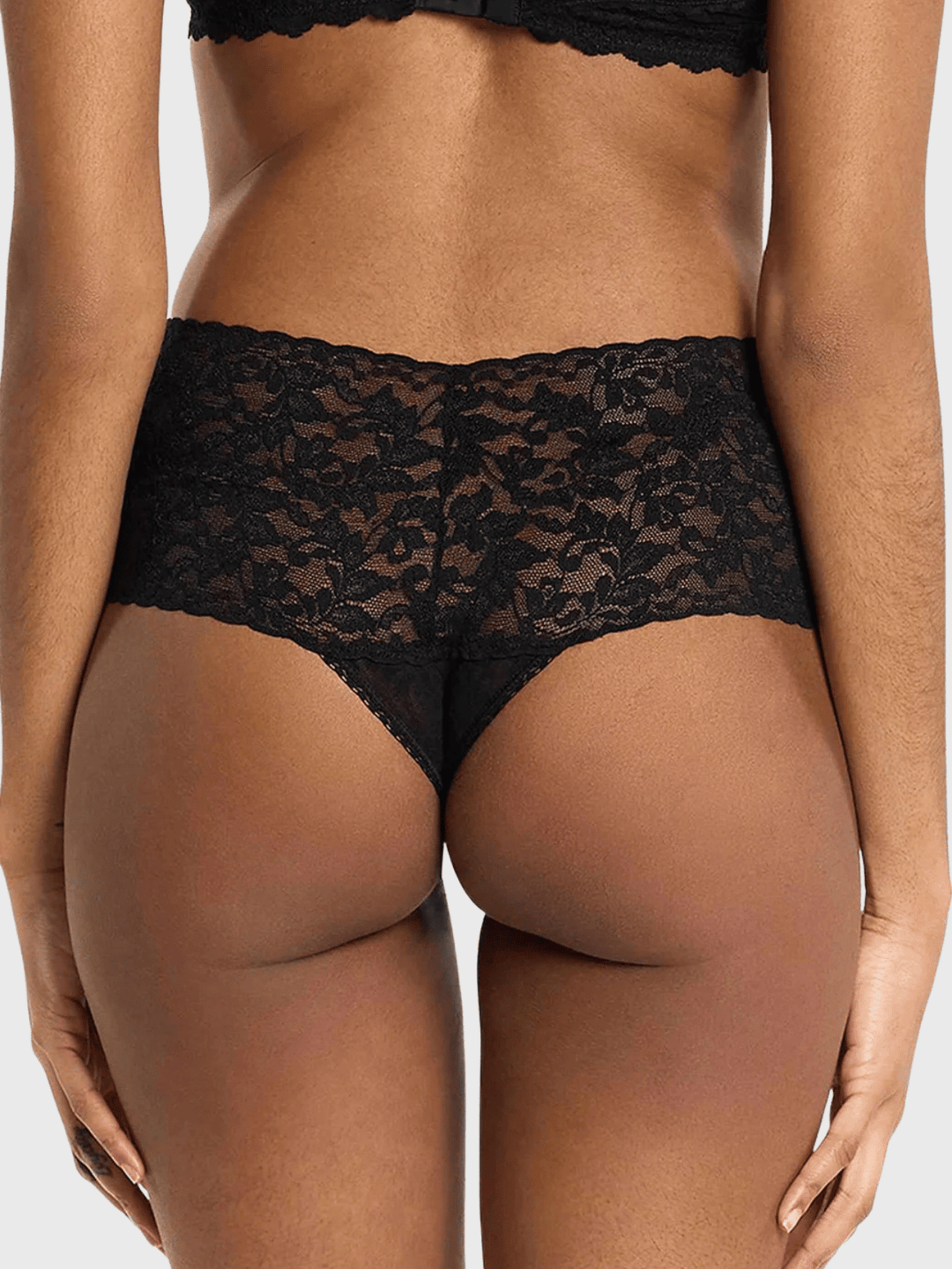High Rise Lace Slip Schwarz