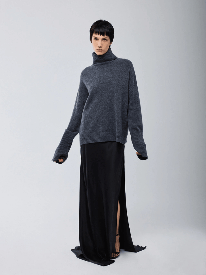 Rollkragenpullover Anthrazit