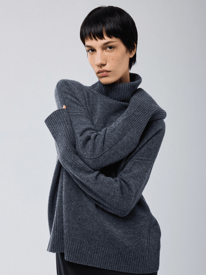 Rollkragenpullover Anthrazit