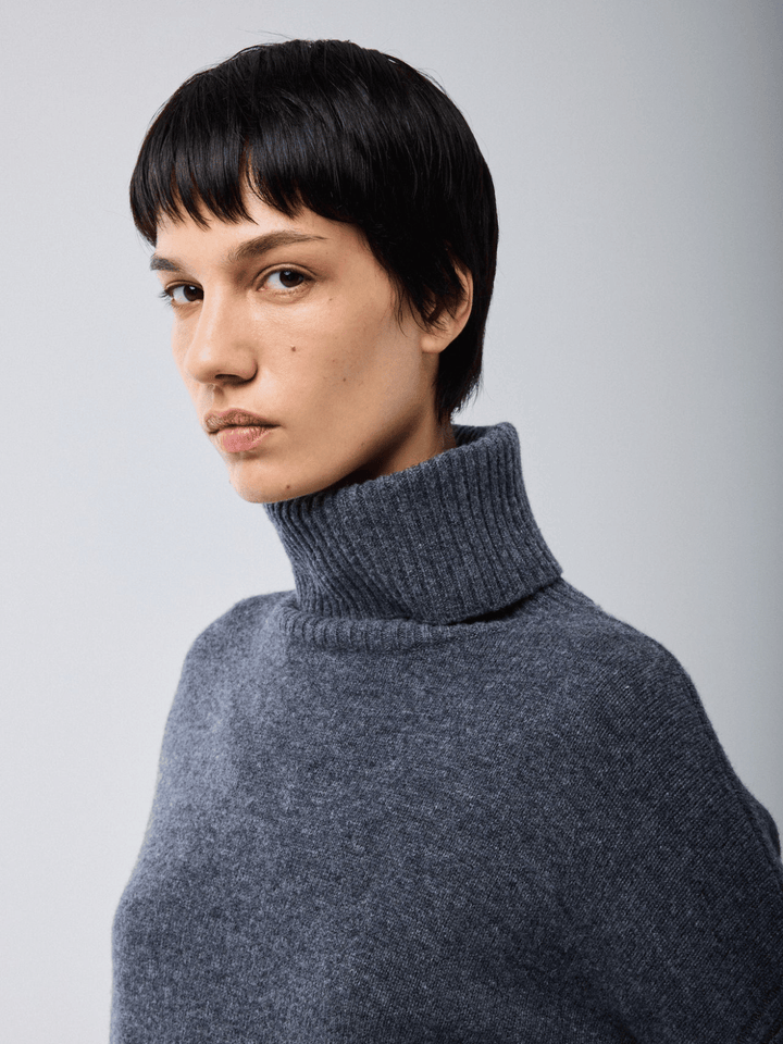 Rollkragenpullover Anthrazit