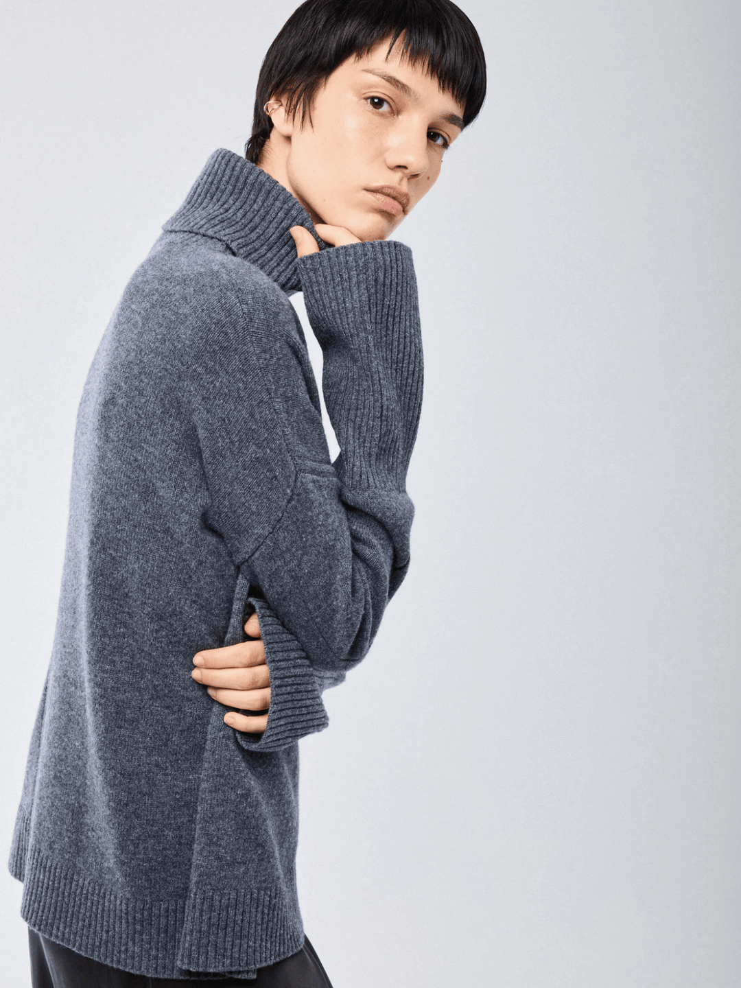 Rollkragenpullover Anthrazit