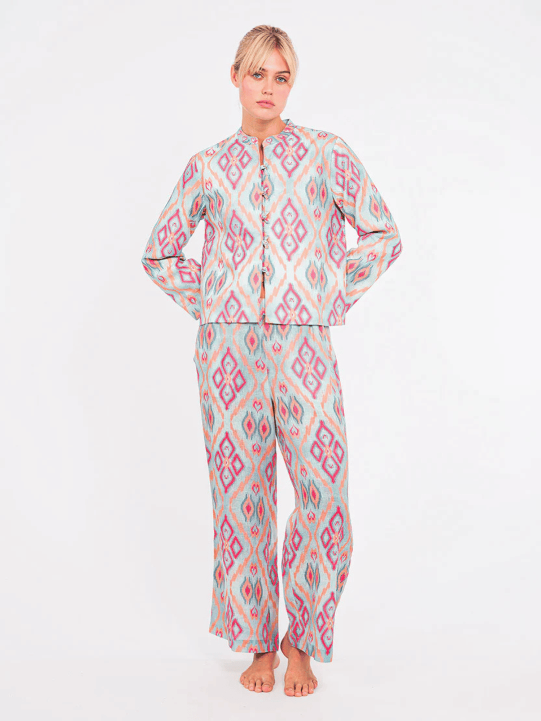 Fennel Hose Ikat Sorbet