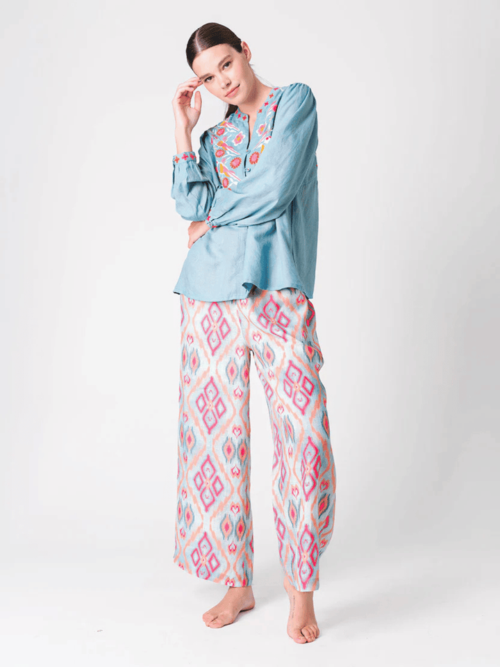 Fennel Hose Ikat Sorbet