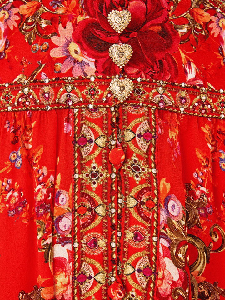 Shaped waistband dress with ruffle sleeves Olé Olé