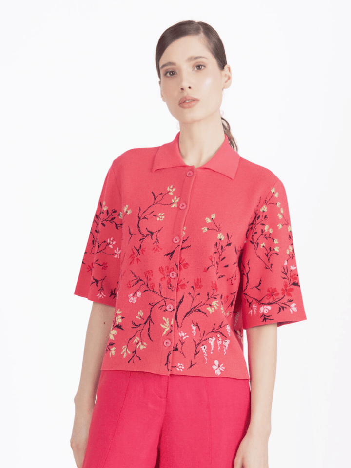 Jacket with floral pattern