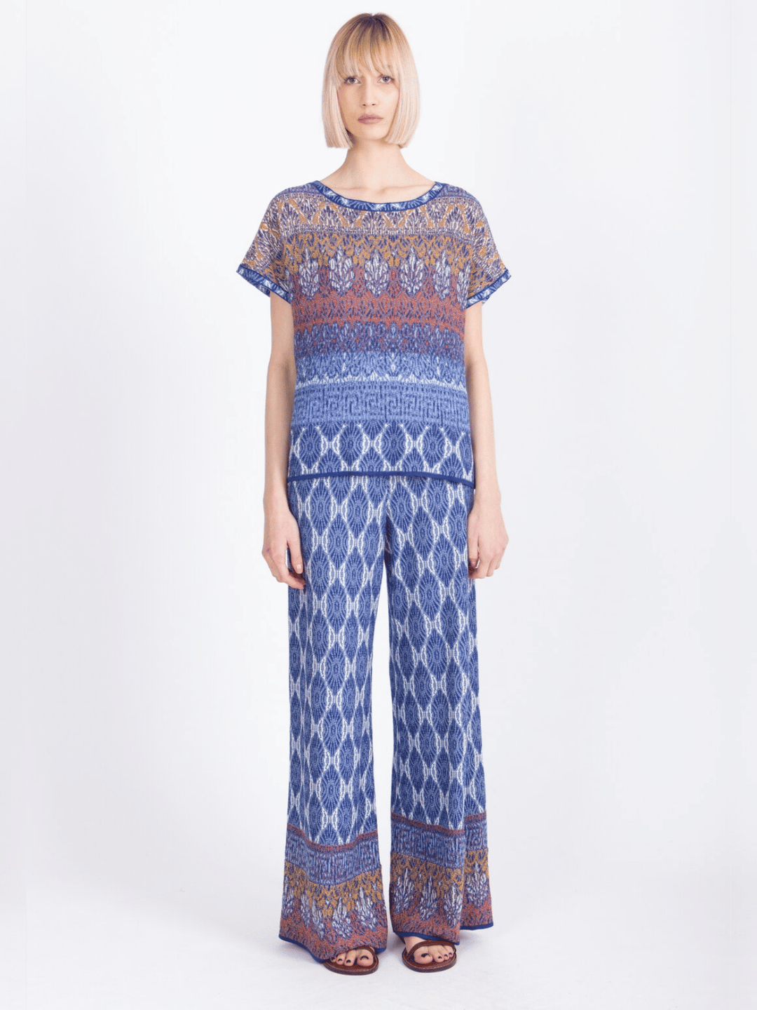 Jacquard Pants, Mediterranean Pattern