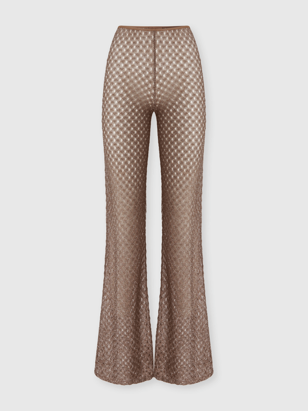 Beach trousers made of lamé viscose with a spiderweb pattern